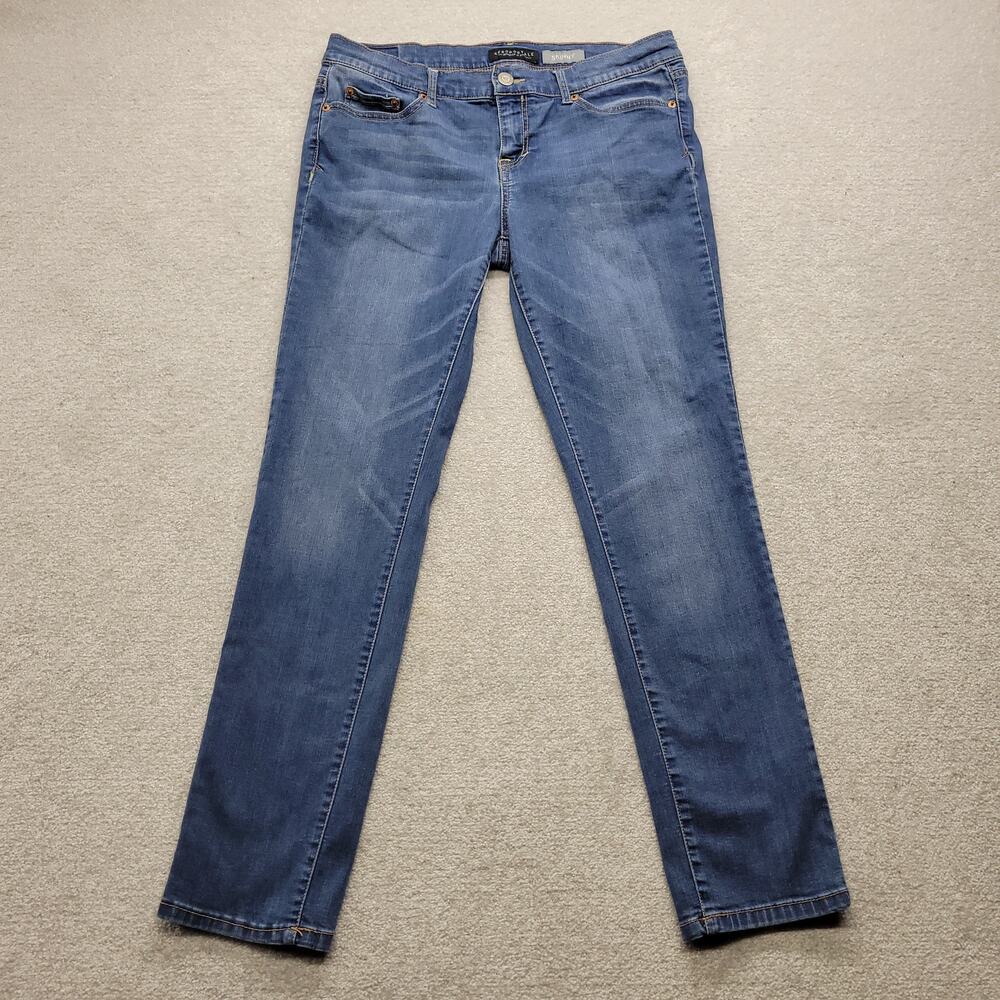 Aeropostale Women's Skinny Jeans Size 12 Short Curvy Stretch Blue Denim